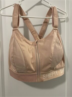 SHEFIT Blush Front-Zip High Support Sports Bra